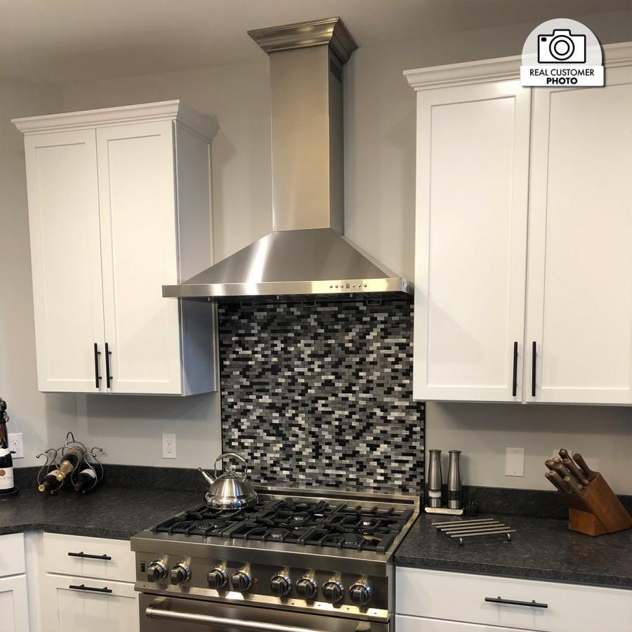 ZLINE 42" Stainless Steel Wall Range Hood, Crown Molding, KBCRN-42