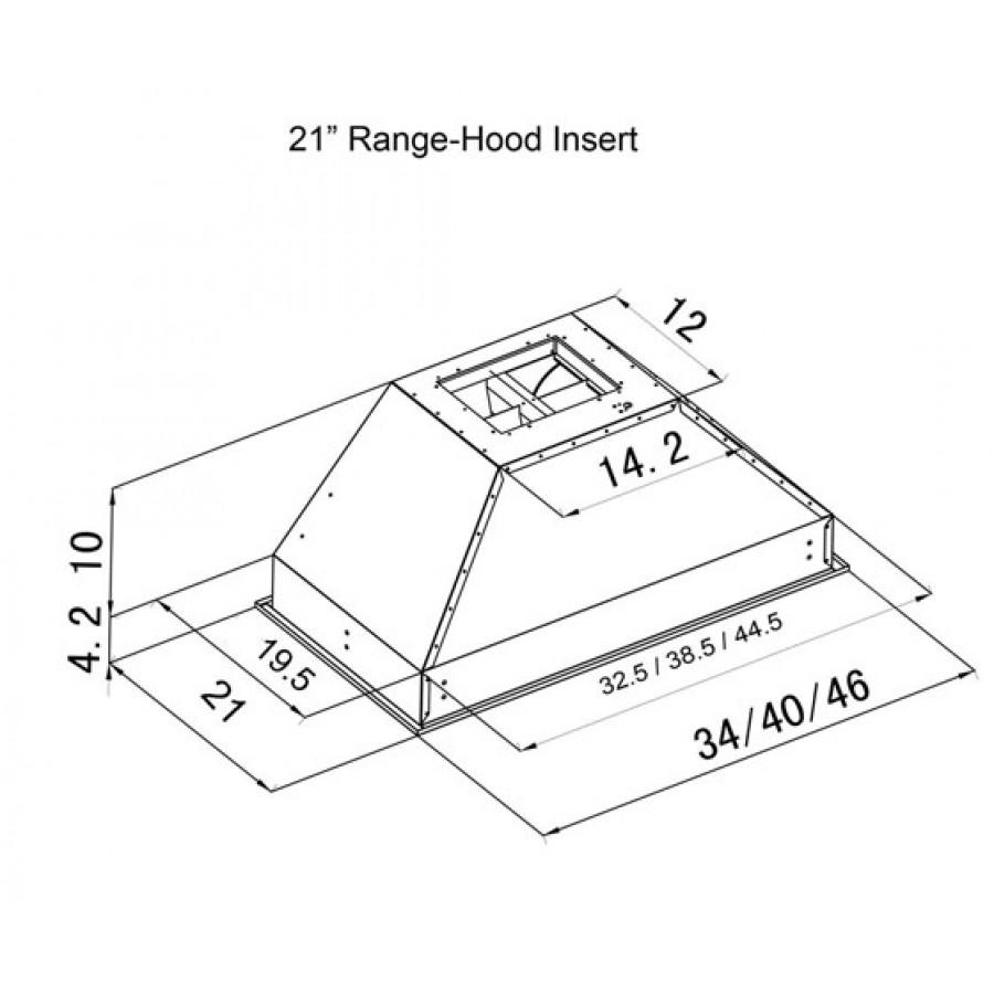 ZLINE 46" In/Outdoor Stainless Under Cabinet Range Hood Insert, 721-304-46