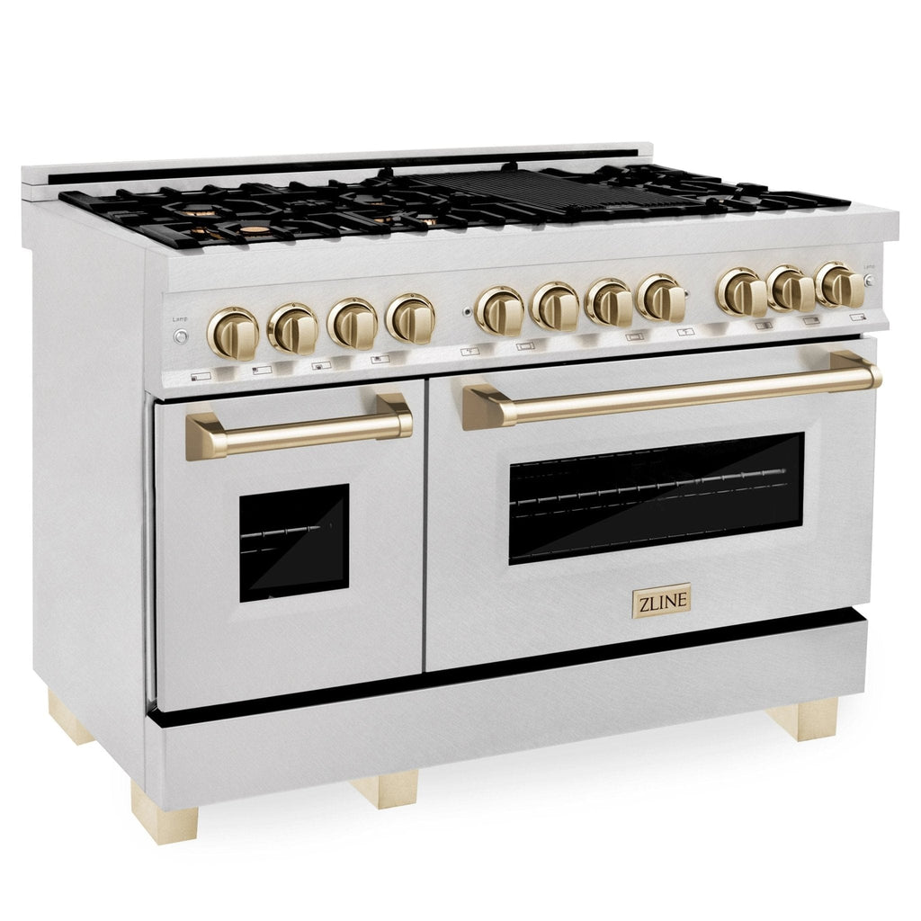 ZLINE 48" Autograph Dual Fuel Range, DuraSnow, Bronze, RASZ-SN-48-CB