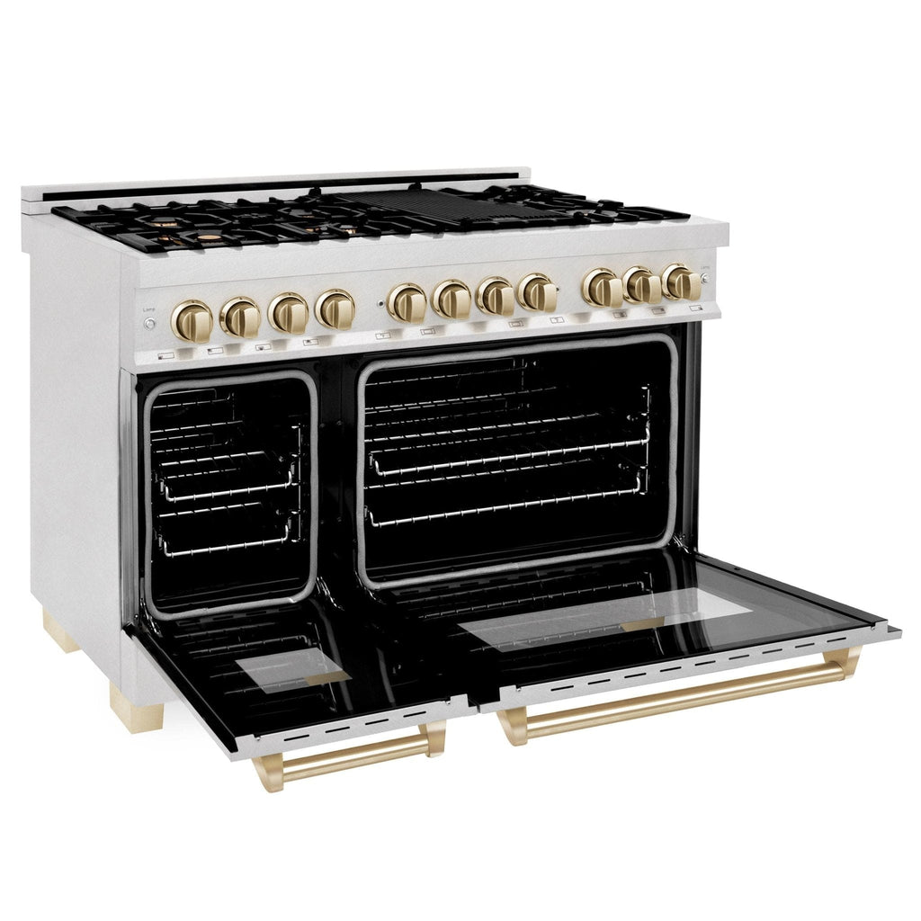 ZLINE 48" Autograph Dual Fuel Range, DuraSnow, Bronze, RASZ-SN-48-CB