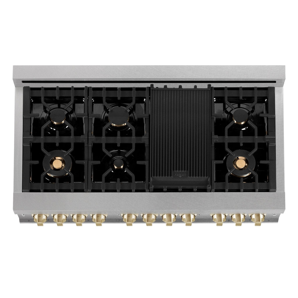 ZLINE 48" Autograph Dual Fuel Range, DuraSnow, Bronze, RASZ-SN-48-CB