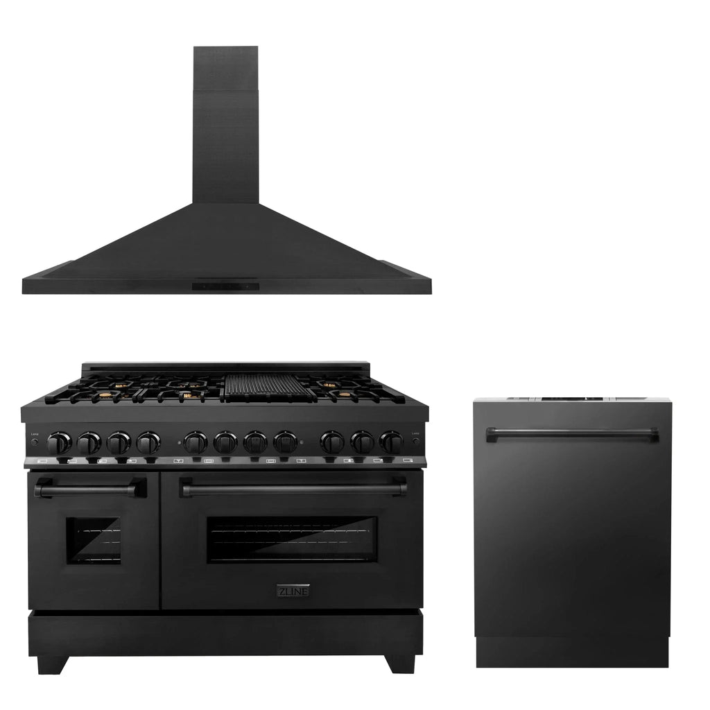 ZLINE 48" Bundled Stainless DualRange RangeHood Dishwasher 3KP-RABRH48-DW