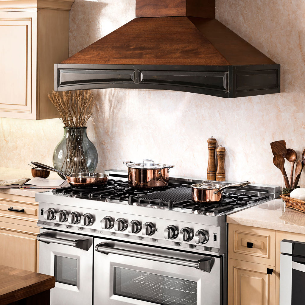 ZLINE 48" Dual Fuel Snow Stainless Range, Snow Stainless Door, RAS-SN-48