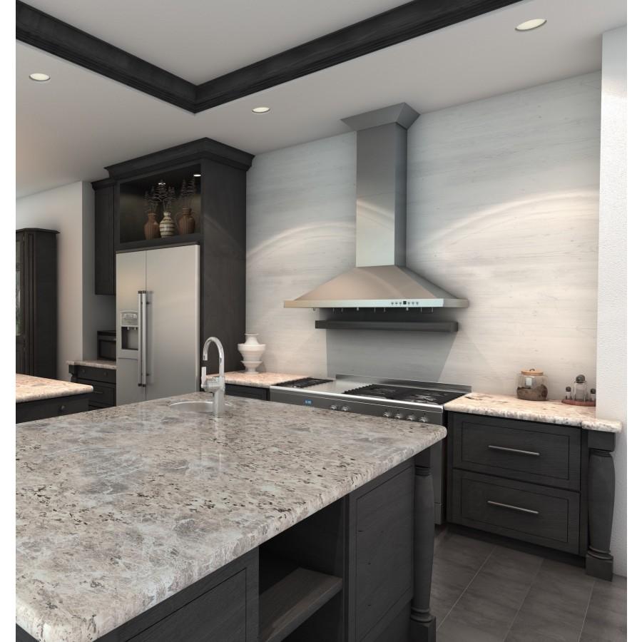 ZLINE 48" Stainless Steel Wall Range Hood, Crown Molding, KBCRN-48