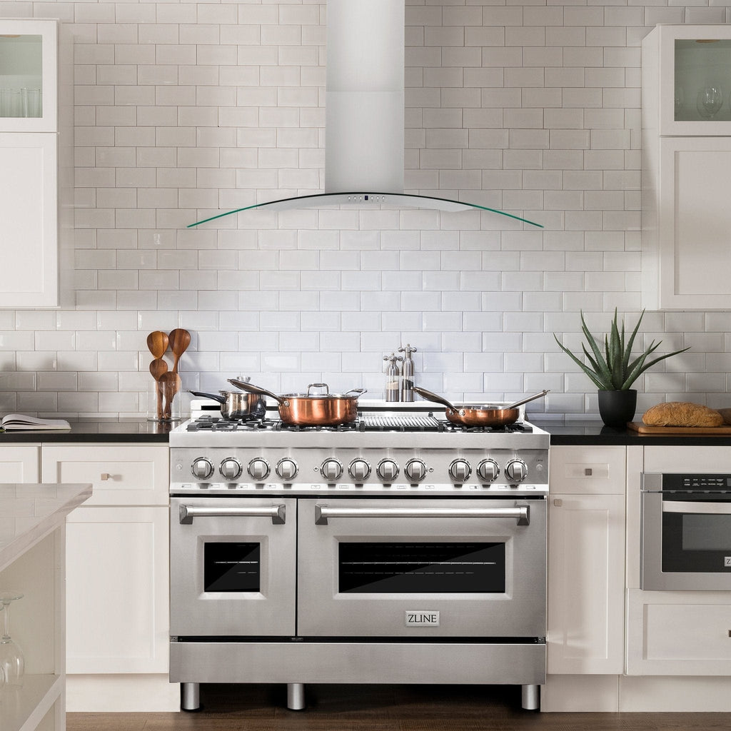 ZLINE 48" Wall Range Hood, Stainless Steel, Glass, KN4-48