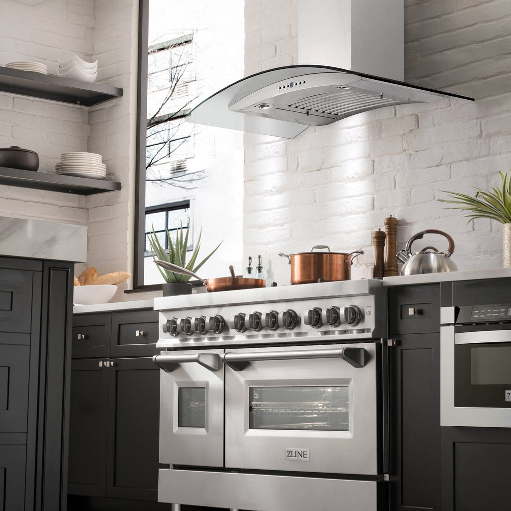 ZLINE 48" Wall Range Hood, Stainless Steel, Glass, KN4-48