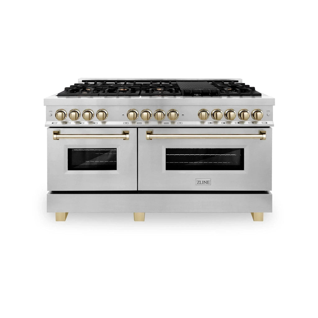 ZLINE 60" Autograph Edition, 7.4 cu. ft. Dual Fuel Range, RAZ-60-G