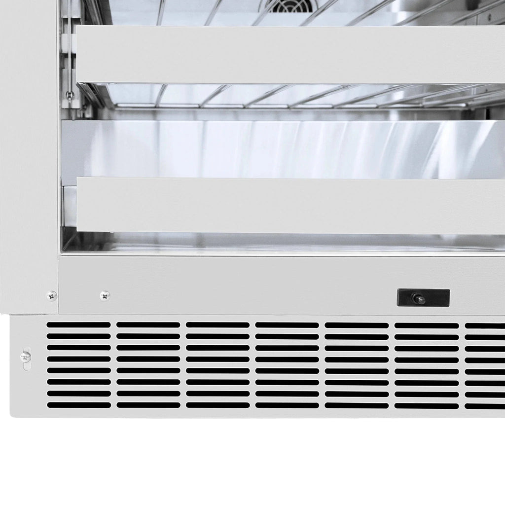 ZLINE Autograph 24 in. Dual Zone 44 Bottle Wine Cooler With Stainless Steel Glass Door And Matte Black Handle RWDOZ-GS-24-MB