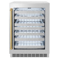 ZLINE Autograph 24 in. Dual Zone 44 Bottle Wine Cooler With Stainless Steel Glass Door And Polished Gold Handle RWDOZ-GS-24-G
