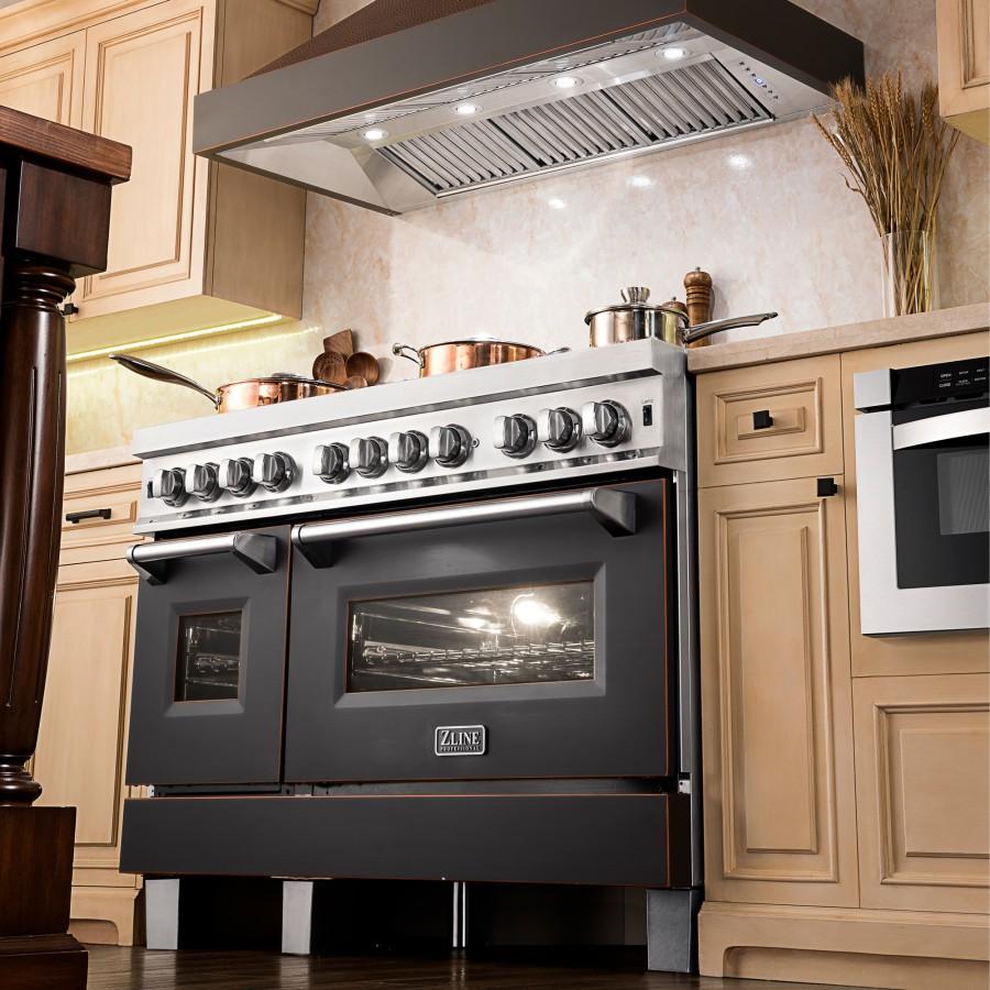 ZLINE 48" Hand-Hammered Copper Finish Wall Range Hood, 655-HBXXX-48