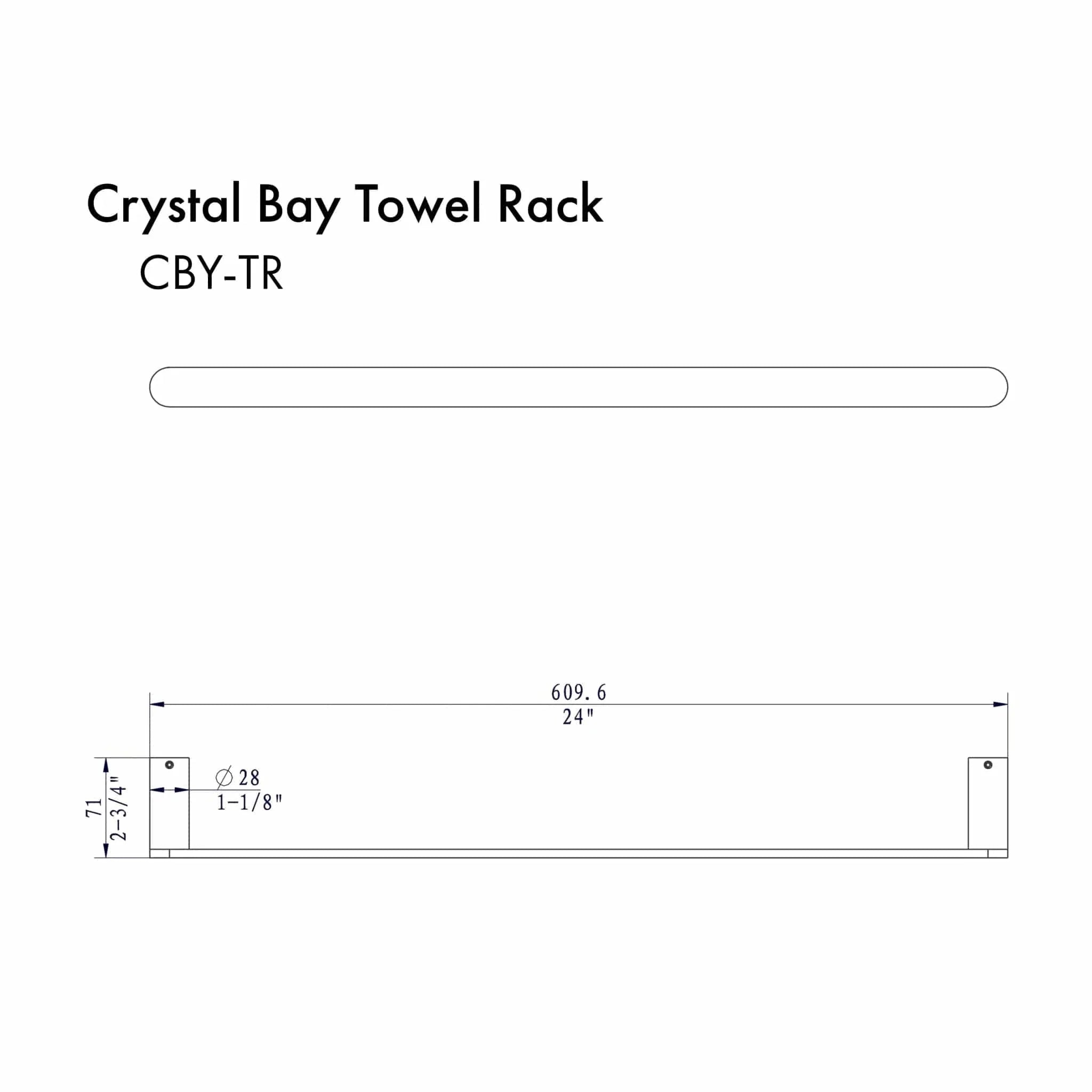 ZLINE Crystal Bay Towel Rail CBY-TR-PG