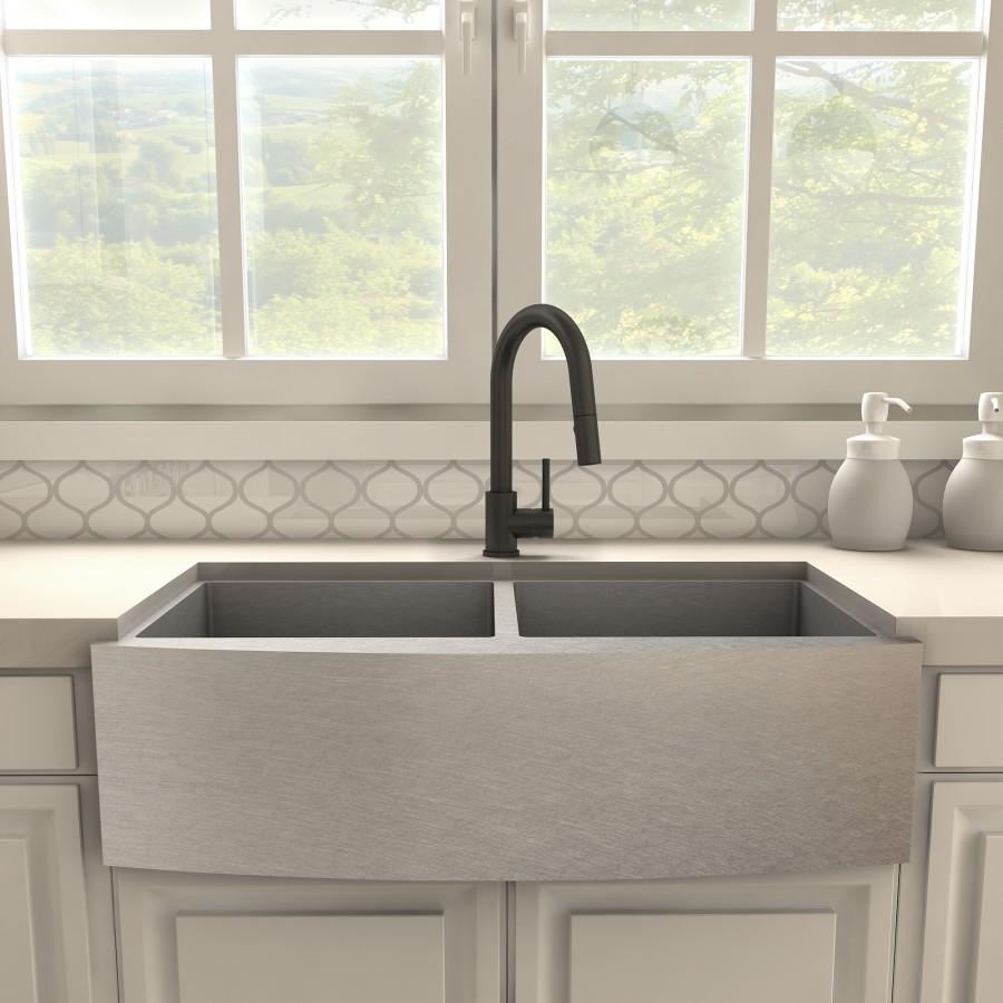ZLINE Dante Kitchen Faucet in Electric Black Matte, DNT-KF-MB