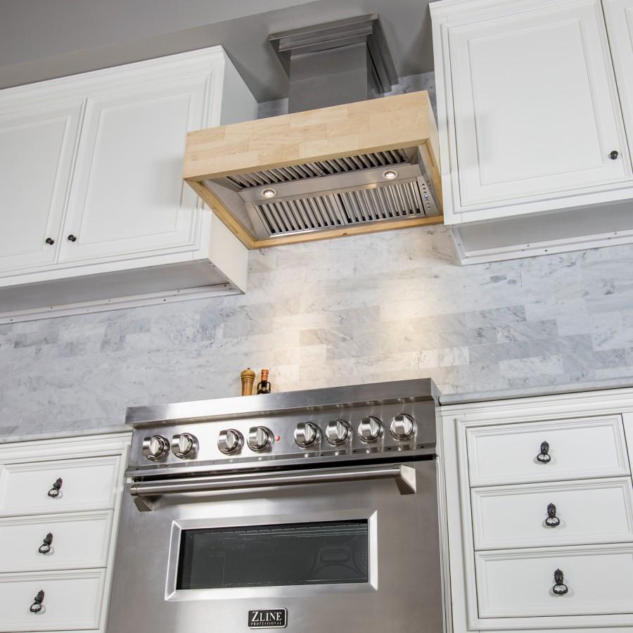 ZLINE 36" Remote Blower Wooden Wall Range Hood, 681M-RS-36-400