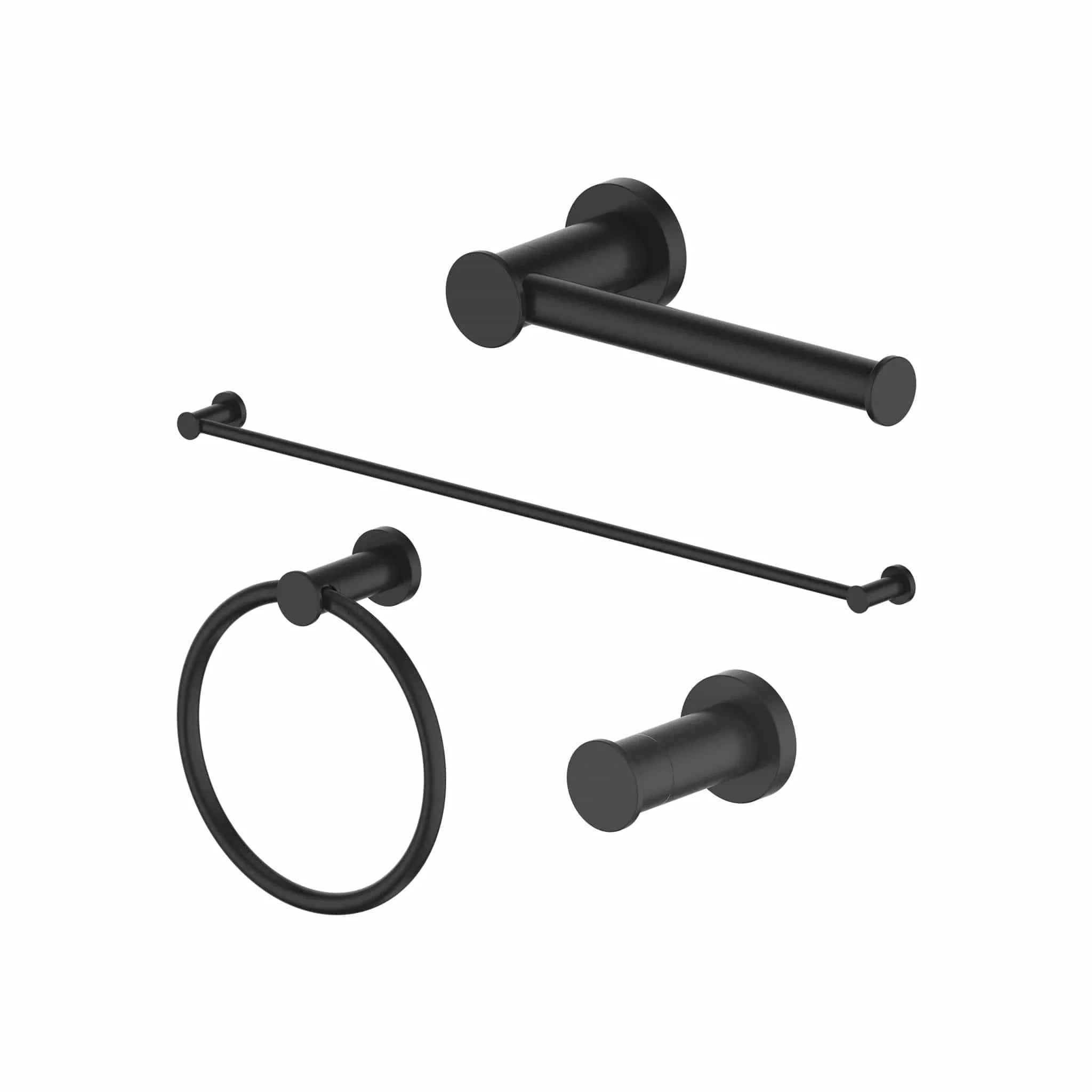 ZLINE Emerald Bay Bathroom Accessories Package with Towel Rail, Hook, Ring and Toilet Paper Holder, 4BP-EMBYACC-MB