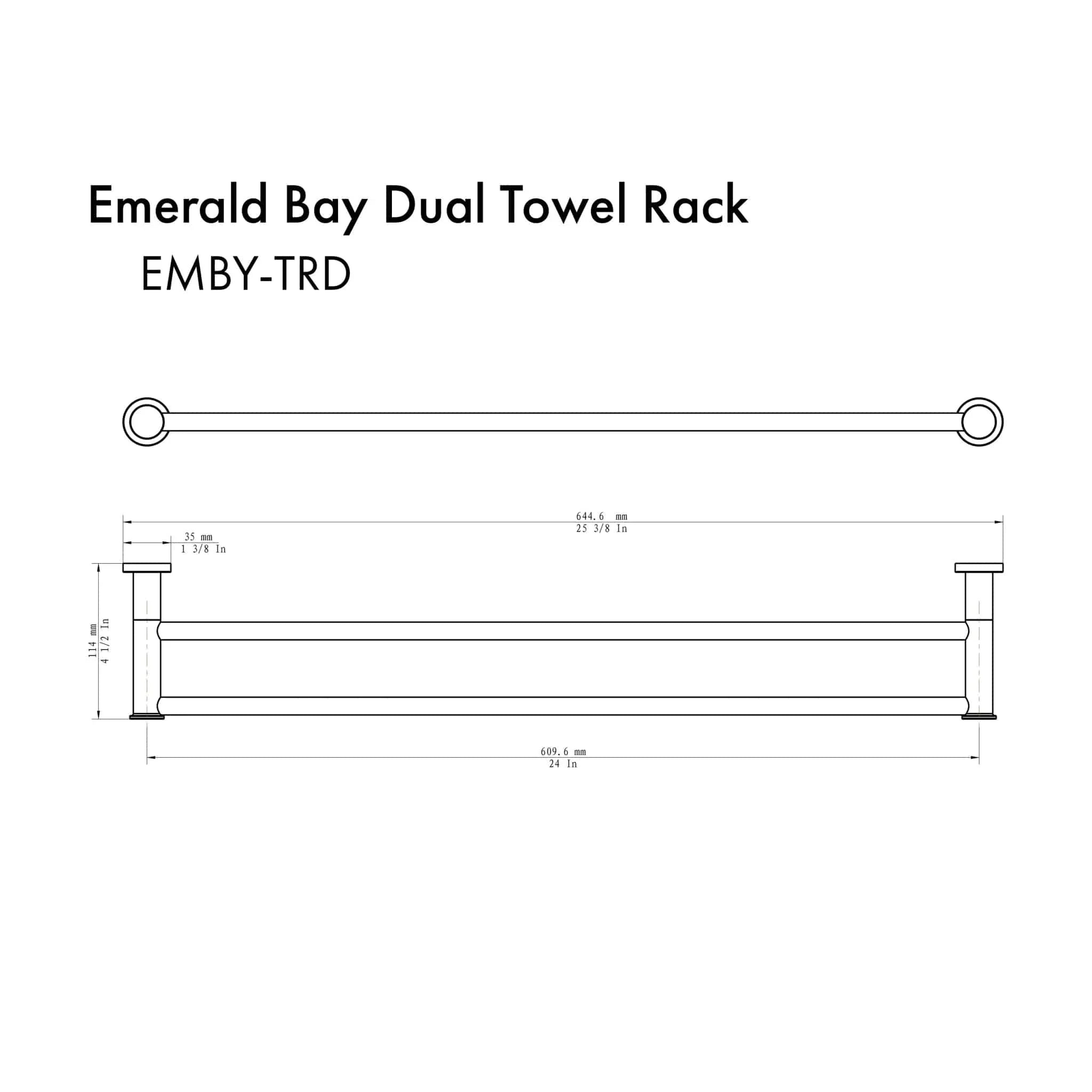 ZLINE Emerald Bay Double Towel Rail EMBY-TRD-PG