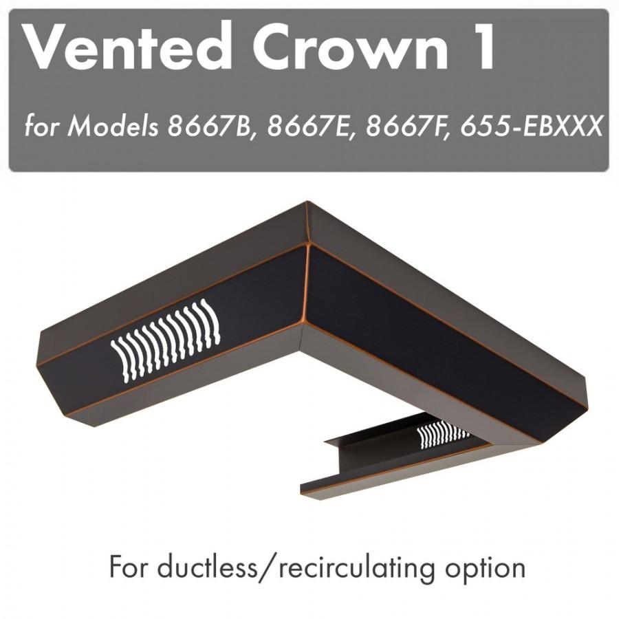 ZLINE Vented Crown Molding for Wall Range Hood, CM1V-8667B